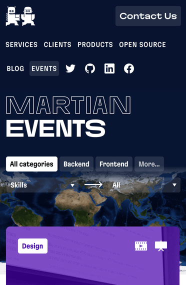 The static map on a mobile screen, no markers are visible